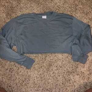 Aritzia small cropped sweatshirt teal blue